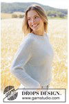 Breipatroon Top-down gebreide trui met zadelschouders in DROPS Air van andere kant