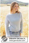 Breipatroon Top-down gebreide trui met zadelschouders in DROPS Air van andere kant