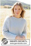 Breipatroon Top-down gebreide trui met zadelschouders in DROPS Air van andere kant