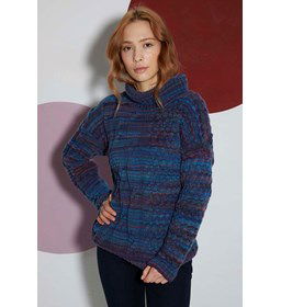 Damestrui met kabelpatroon gemaakt van Lang Yarns Reina