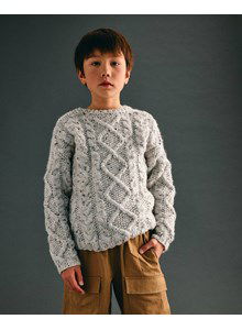 Kindertrui met verschillende kabelpatronen