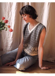 Damesspencer met tweekleurig jaquardpatroon