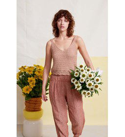 Kort zomers topje gemaakt van Lang Yarns Vaya