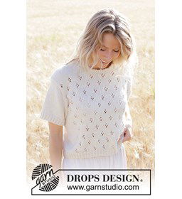 Witte Lentebries Top gemaakt van Drops Cotton Merino