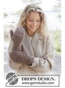 Gebreide wanten van Alpaca Bouclé en Zijde