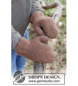 Robuuste, gevilte wanten voor heren gemaakt van Drops Nepal