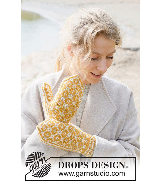 Breipatroon Dandelion Field Mittens