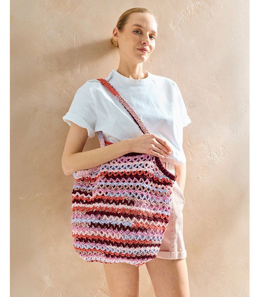 Haakpatroon nettas met gehaakte schouderbanden