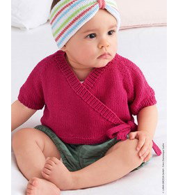 Wikkelvest met strikkoord gemaakt van Lana Grossa Elastico
