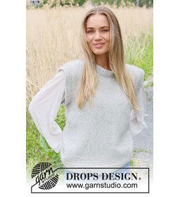 Damesspencer met ronde hals gemaakt van Drops Air