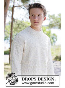 Top-down gebreide herentrui met reli&#235;fpatroon