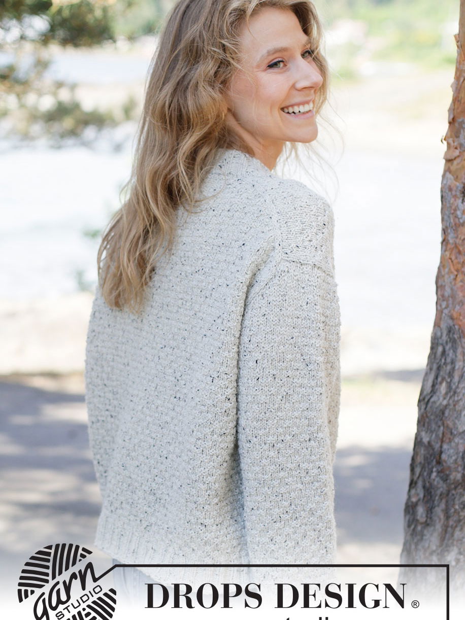 Oversized trui met reliëfpatroon in Soft Tweed