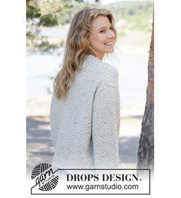 Oversized trui met reliëfpatroon in Soft Tweed gemaakt van Breinaalden zonder knop