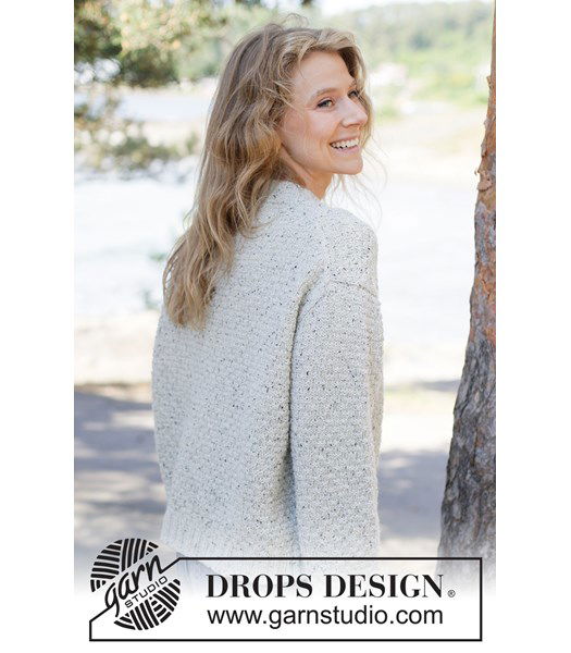 Breipatroon Oversized trui met reliëfpatroon in Soft Tweed