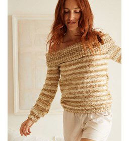 Damestrui Geraldine met wijde hals gemaakt van Phildar Star concept