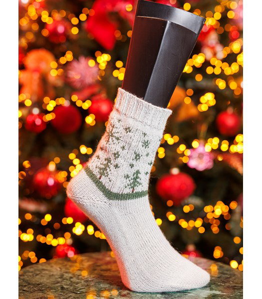 Breipatroon Xmas Trees kerstsokken