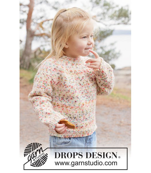 Breipatroon kindertrui met ronde pas Sunset Sprinkles Sweater