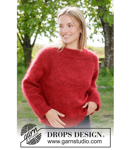 Breipatroon luchtige raglan damestrui Carmine Moon Sweater