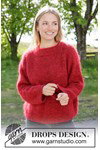 Breipatroon luchtige raglan damestrui Carmine Moon Sweater van andere kant