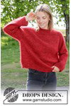 Breipatroon luchtige raglan damestrui Carmine Moon Sweater van andere kant
