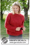 Breipatroon luchtige raglan damestrui Carmine Moon Sweater van andere kant