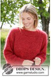 Breipatroon luchtige raglan damestrui Carmine Moon Sweater van andere kant