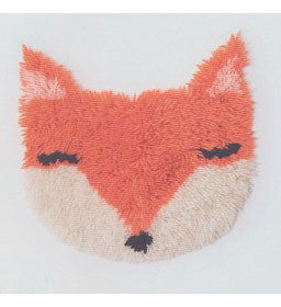 Wandkleed vos gemaakt van borduurstoffen