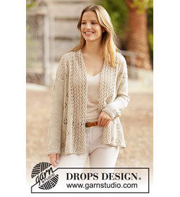 Dames vest gemaakt van Drops Bomull lin