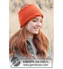 Haarband met kabelpatroon gemaakt van Drops Nepal