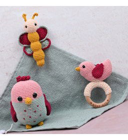 Babyspeelgoed vogel en vlinder gemaakt van Durable Coral