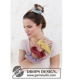 Scrunchie gemaakt van Drops Snow - Eskimo