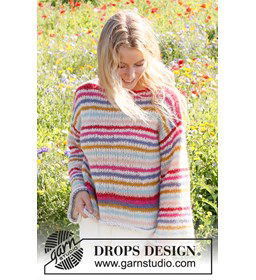 Gestreepte damestrui gemaakt van Drops Brushed Alpaca Silk