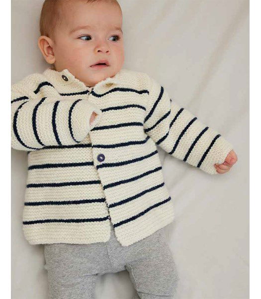 Breipatroon Babyvestje in ribbelpatroon