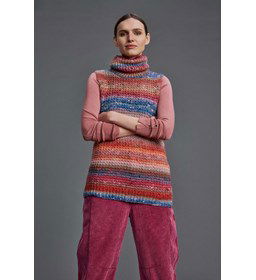 Mouwloze trui met hoge col gemaakt van Lang Yarns Magnolia