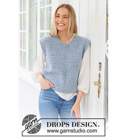 Damesspencer met ronde hals gemaakt van Drops Air