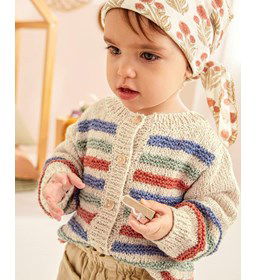 Gestreept kindervest gemaakt van Phildar Phil Artisane