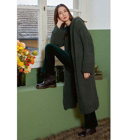 Lang damesvest met capuchon 