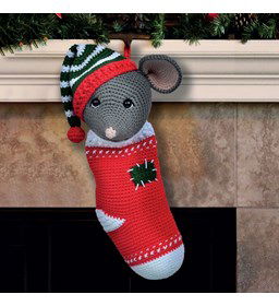 Kerstsok met muisje gemaakt van Durable Cosy extra fine