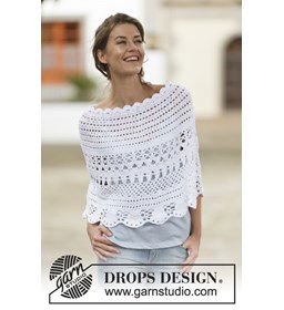 Poncho met kantpatroon gemaakt van Drops Belle