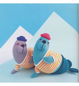 Zeehonden duo gemaakt van Scheepjes Catona 50 - 100 gram