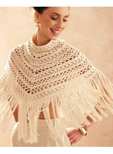 Korte opengehaakte poncho