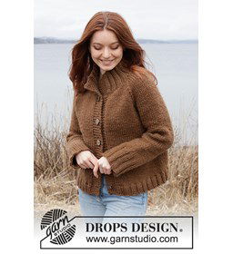 Damesvest met hoge kraag gemaakt van Rondbreinaald nr 9