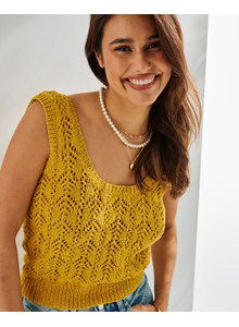 Topje met lage ronde halslijn