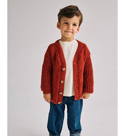 Kindervest in ruitjespatroon gemaakt van Phildar Phil Irlandais