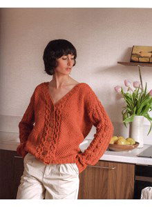 damesvest met rond kabelpatroon