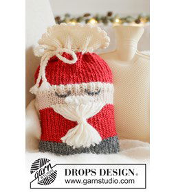 Gebreide Kerstman kruikenzak met DROPS Snow gemaakt van Haaknaalden