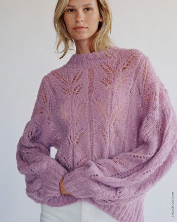 Lange wijde damestrui met opstaand boordje