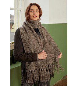 Sjaal met kabels en franjes