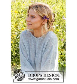 Damestrui Piece of Sky met decoratieve hals gemaakt van Drops Brushed Alpaca Silk