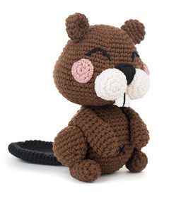 Knuffel Bever gemaakt van Scheepjes Softfun